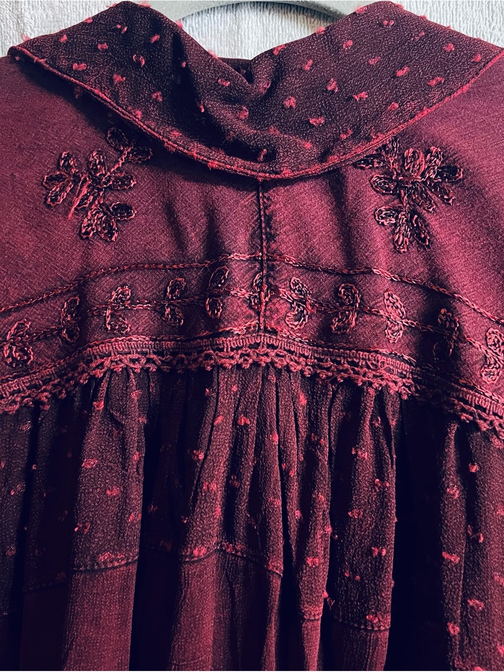 Young Threads Maroon Button-Front Relaxed Blouse - Picture 5 of 6